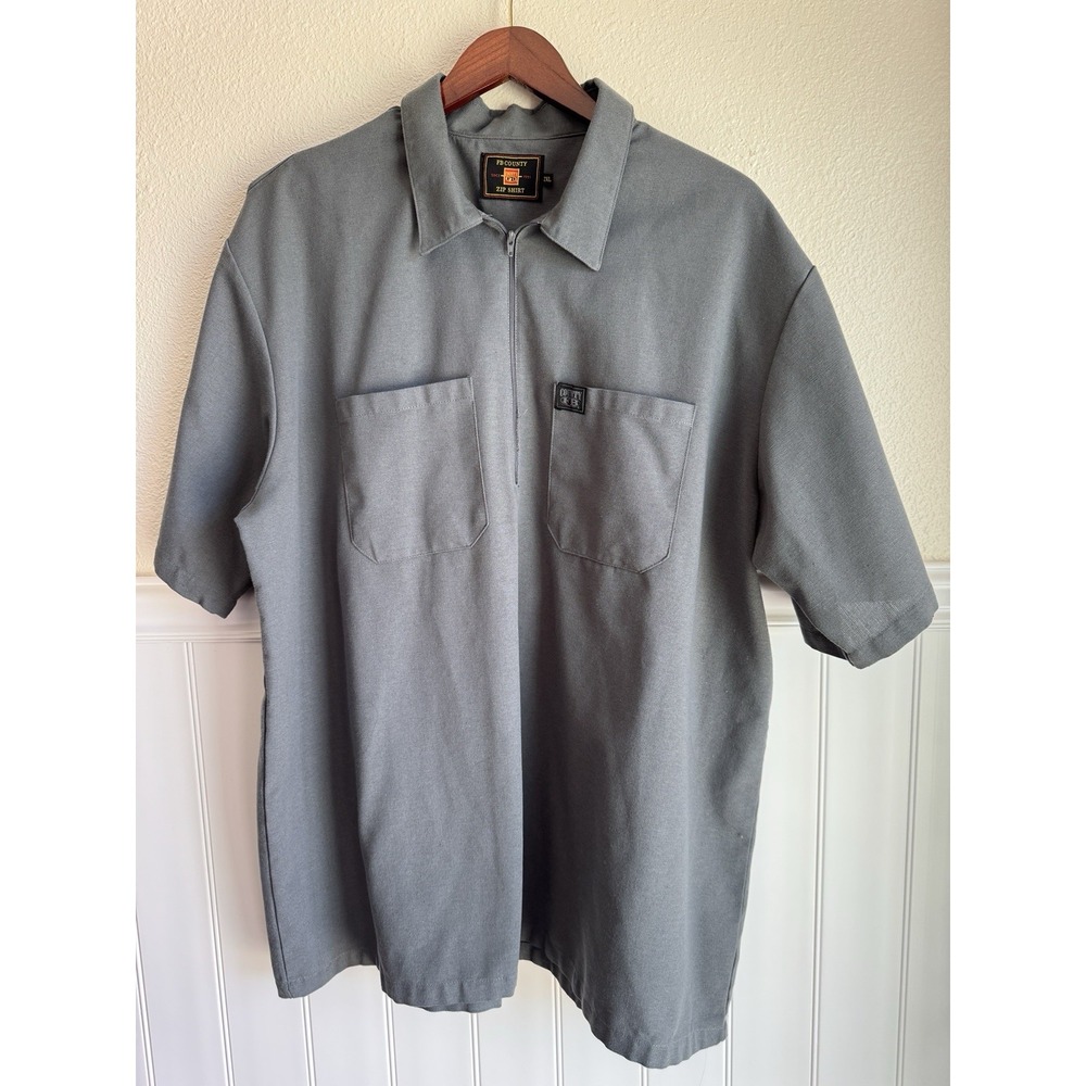 FB County Men's 2XL Short Sleeve 1/2 Zip Shirt Gray *Read